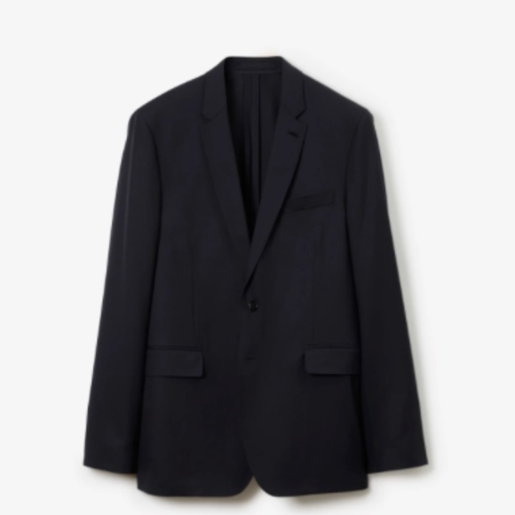 BURBERRY MENS BLACK TAILORED SUIT JACKET BLAZER 100% PURE WOOL SIZE 40 BUSINESS - Picture 2 of 9